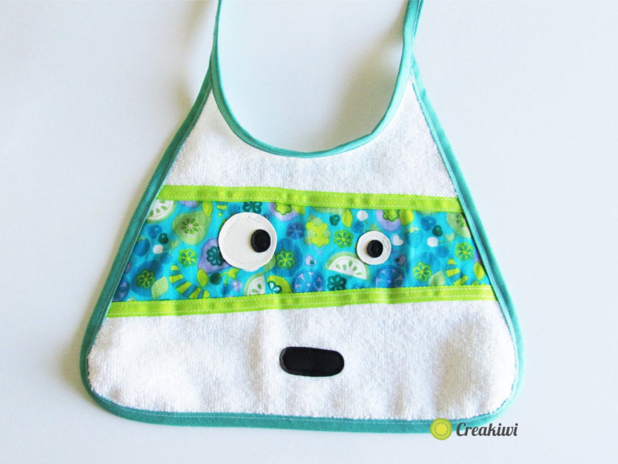 Bavoir vert bleu Creakiwi
