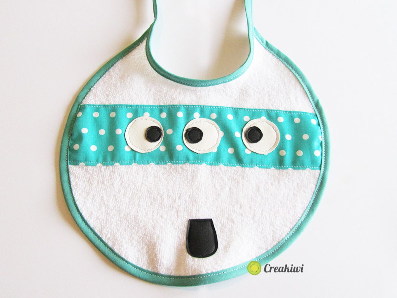Nouveau bavoir monstre 3 noeils Creakiwi
