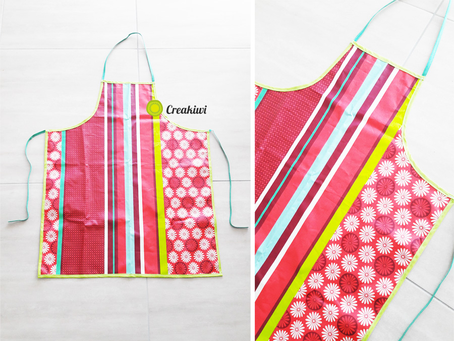Création d'un tablier de cuisine en toile enduite Creakiwi