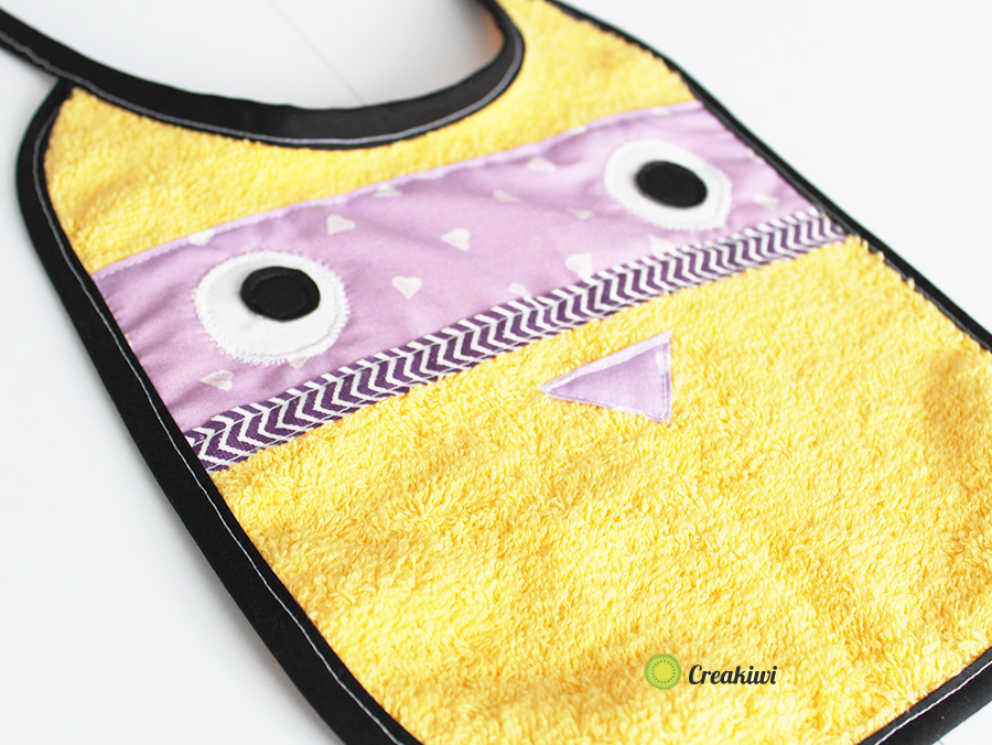 Bavoir jaune poussin Creakiwi