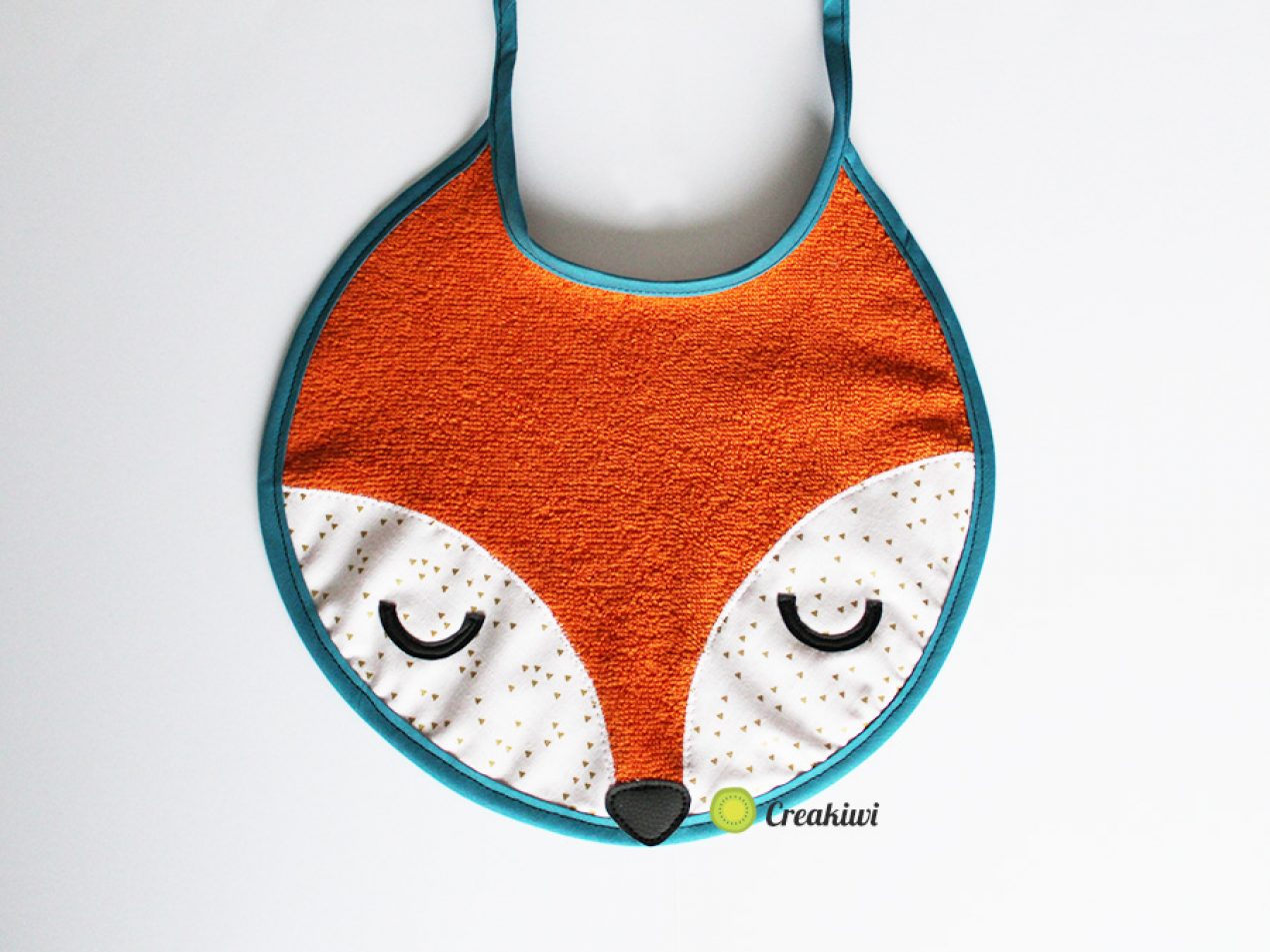 Bavoir orange renard Creakiwi