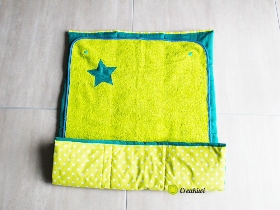 Sac à langer vert anis et turquoise Creakiwi