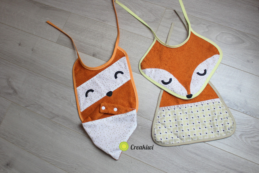 Collection de bavoirs roux