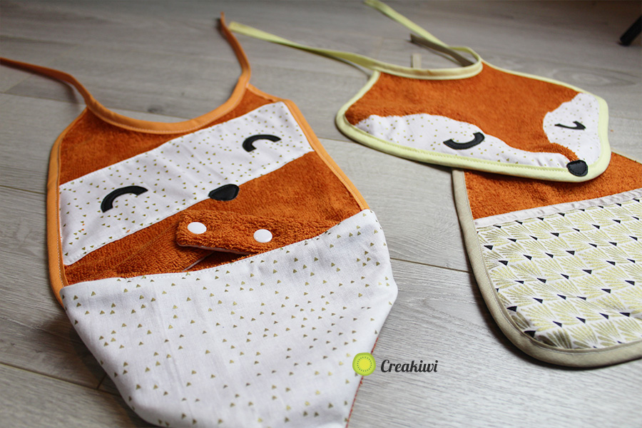 Collection de bavoirs roux