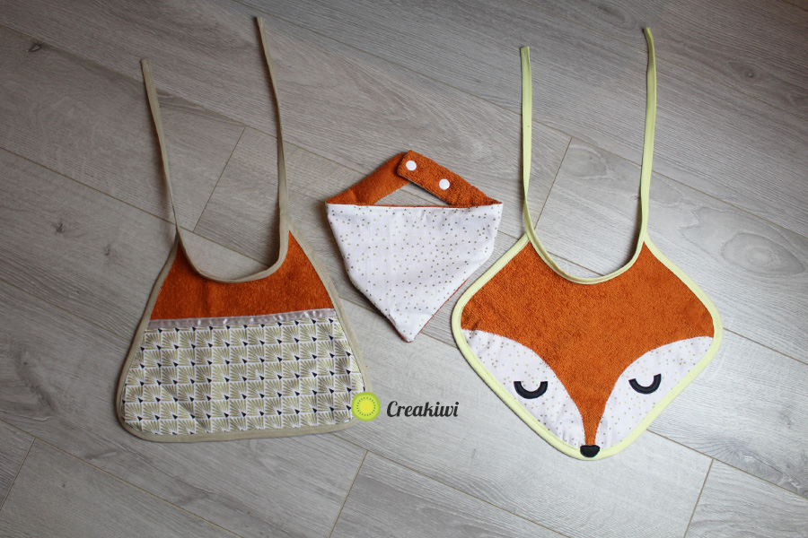 Collection de bavoirs roux