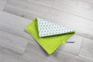 Lot de 3 essuie-touts lavables et réutilisables motif gouttes éponge verte