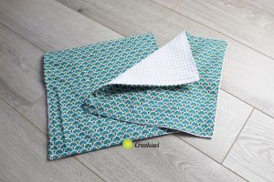 Lot de 2 essuie-touts lavables et réutilisables bleu en nid d'abeille