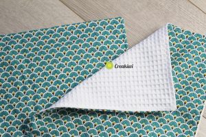 Lot de 2 essuie-touts lavables et réutilisables bleu en nid d'abeille