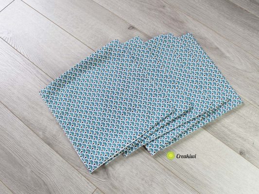 Lot de 5 essuie-touts lavables et réutilisables bleu en nid d'abeille