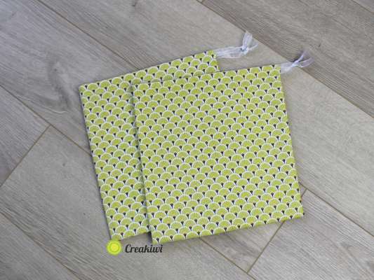 Lot de 2 petits sacs à vrac refermables en vert