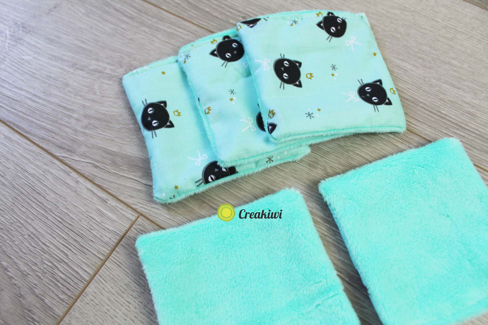 Lingettes démaquillantes lavables toutes douces en polaire Creakiwi