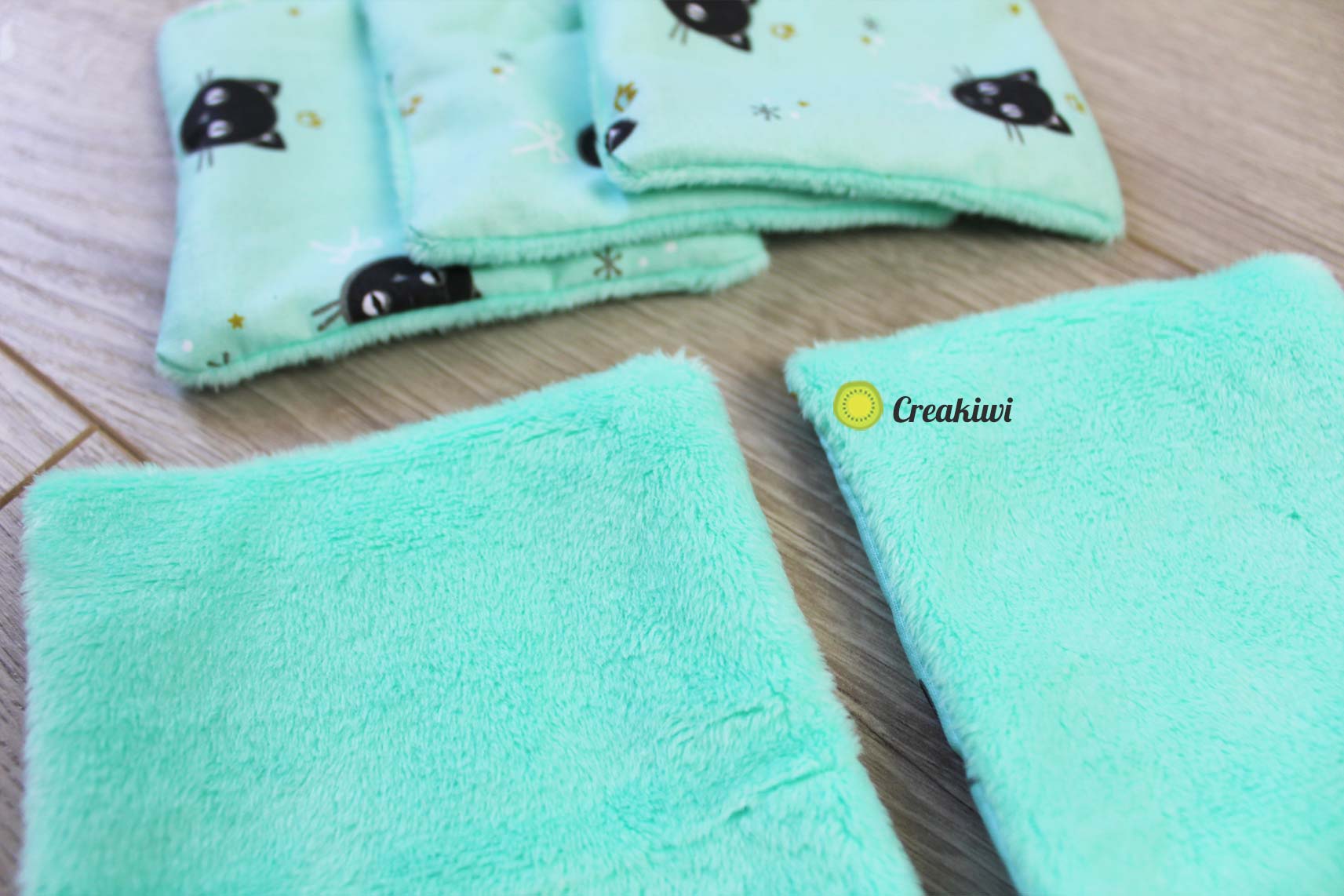 Lingettes démaquillantes lavables toutes douces en polaire Creakiwi