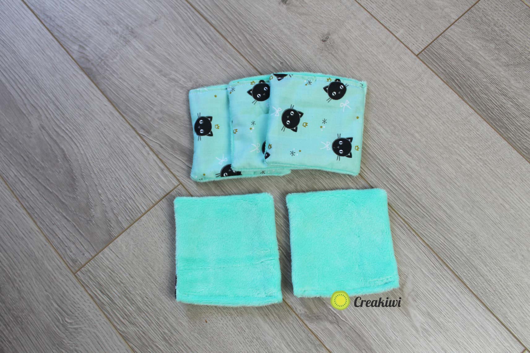 Lingettes démaquillantes lavables toutes douces en polaire Creakiwi