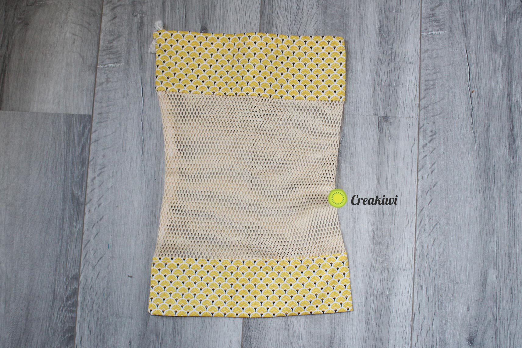 Sac à vrac jaune en filet bio Creakiwi produti zéro déchet