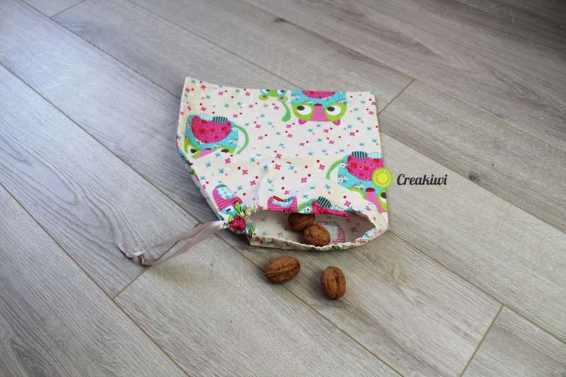 Sac à vrac motif chat souris beige