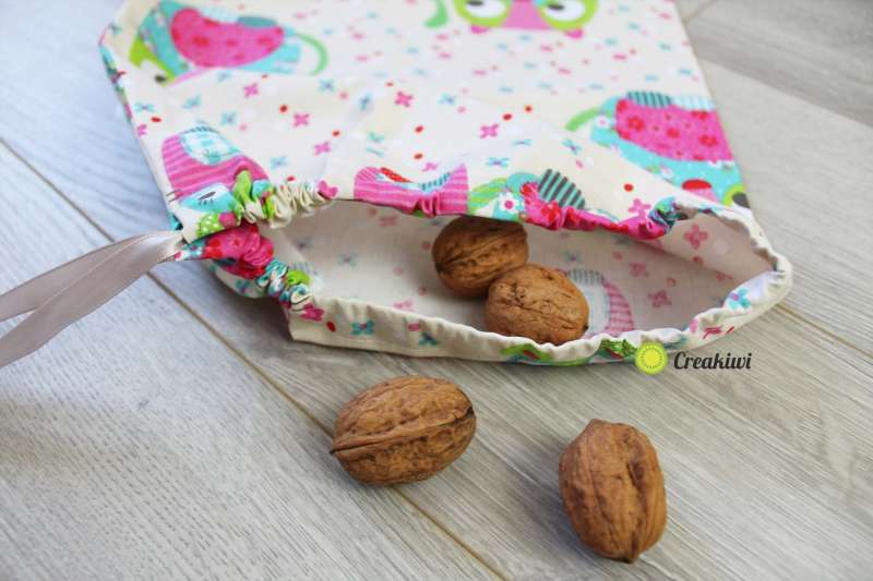Sac à vrac motif chat souris beige