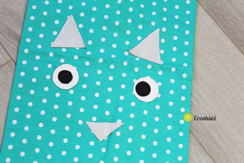 Pochon avec lien resserrable motif bleu chat