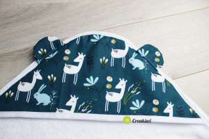 Cape de bain blanche motif biches