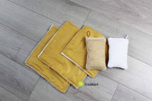 PACK tissu en éponge couleur moutarde Creakiwi