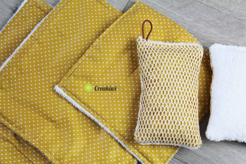 PACK tissu en éponge couleur moutarde Creakiwi