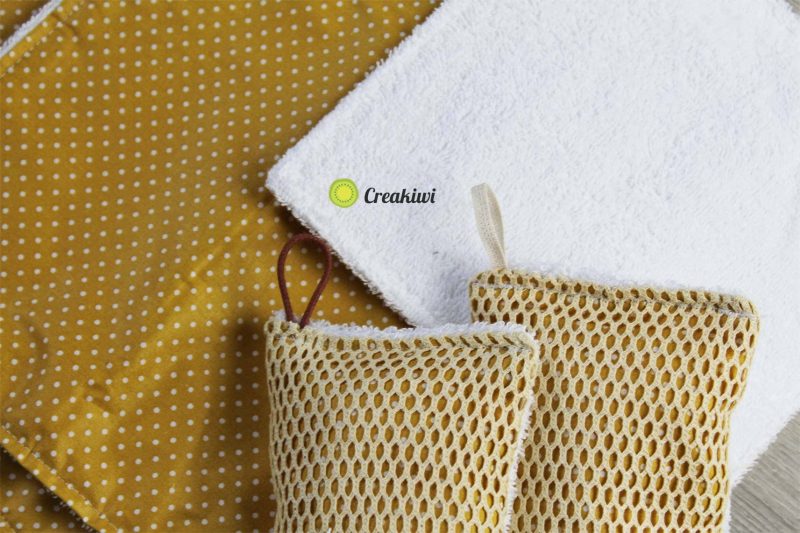 PACK tissu en éponge couleur moutarde Creakiwi