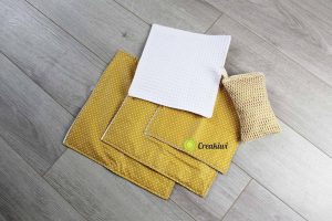 PACK Nid d'abeille blanc et couleur moutarde Creakiwi