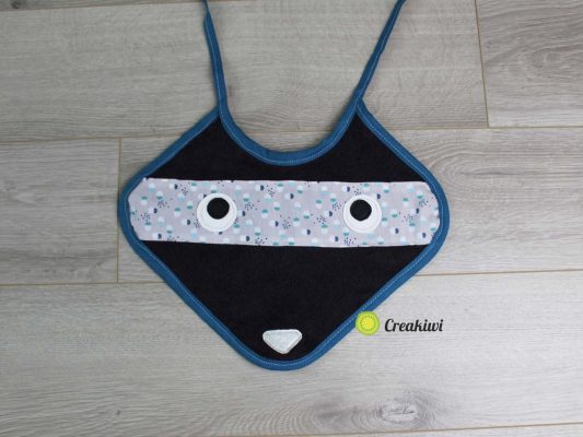 Bavoir original pour enfant raton laveur loup Creakiwi
