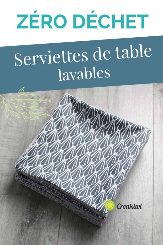 Serviettes de table lavables et réutilisable, produit zero dechet Creakiwi