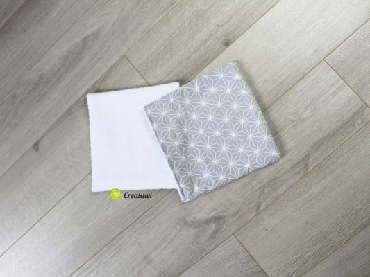 Lot de 2 petits essuie-touts gris géométriques