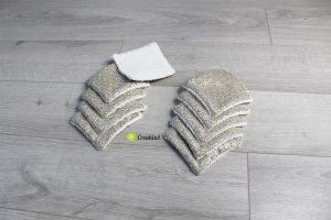 Lot de 10 lingettes démaquillantes en doré 10x10cm