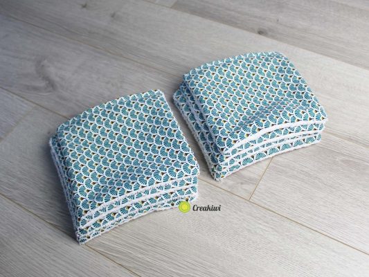 Lot de 8 minis serviettes en éponge 14x14cm