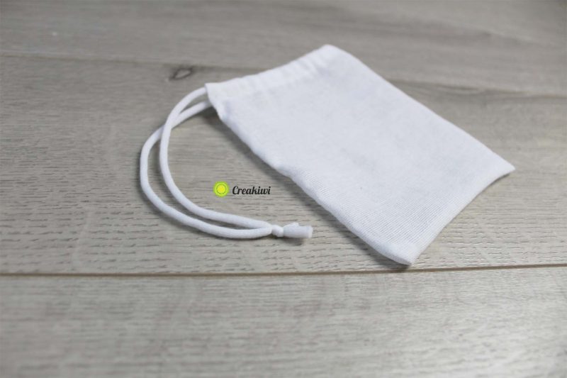 Lot de 2 sachets de thé lavables en tissu blanc